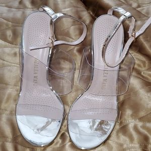 Metallic and Clear sandals